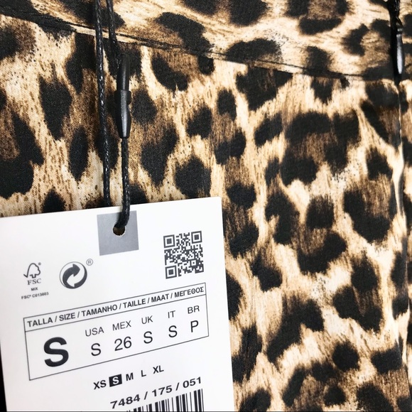 Zara Animal Print Pleated Asymmetrical Midi Skirt - Picture 8 of 10